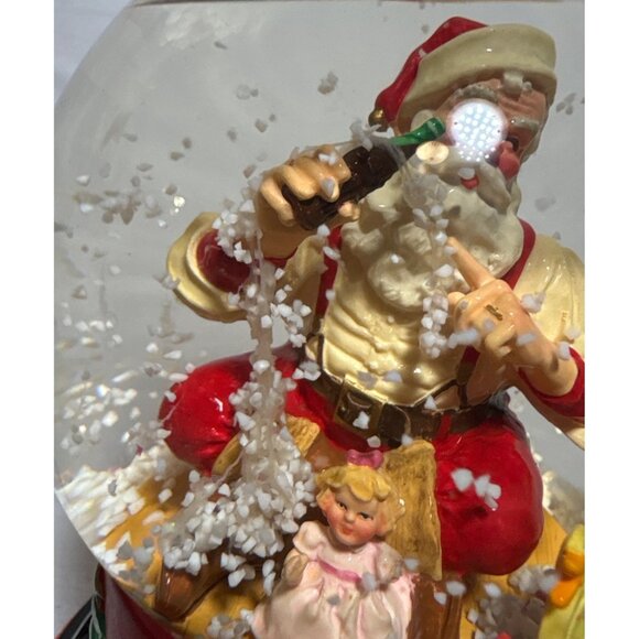 Vintage 1971 Coke Cola Santa Claus Snow Globe Musical With Working Train Xmas - Picture 7 of 12